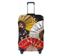 Housse de protection lavable pour valise, avec fermeture éclair et boucle, pleine lune, rayons de lumière dans les mains, 71,1 cm, Éventail floral, L