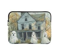 Housse de protection légère à 360° pour ordinateur portable de 13 à 14 pouces - Sac de transport matelassé avec fermeture éclair pour adulte unisexe - Ghosts House Haunted M