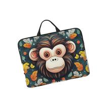 Housse de protection légère et imperméable pour ordinateur portable de 13 à 14" - Housse de transport souple et résistante aux chocs - Motif singe - Avec poignée