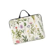 Housse de protection légère et imperméable pour ordinateur portable de 13 à 14 pouces - Résistante aux chocs - Douce - Saison aquarelle d'herbes et fleurs - Housse de voyage avec poignée pour