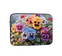 Housse de protection légère pour ordinateur portable de 30,5 cm, étanche, résistante aux chocs, motif fleurs de pensée