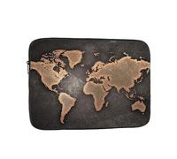 Housse de protection légère pour ordinateur portable Motif carte du monde Rouille 15"