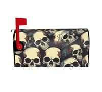 Housse de protection magnétique pour boîte aux lettres - Motif tête de mort - Décoration extérieure