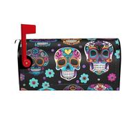 Housse de protection magnétique pour boîte aux lettres - Motif tête de mort en sucre - Pour jardin, cour, décoration extérieure