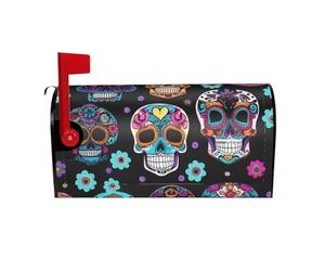 Housse de protection magnétique pour boîte aux lettres - Motif tête de mort en sucre - Pour jardin, cour, décoration extérieure