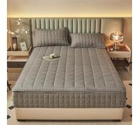 Housse de Protection Matelas pour Demenagement 140/160x190 Personnalisable Housse de Matelas avec Fermeture éclair Housse Integrale Matelas Amovible et Lavable Surmatelas Matelassé (70x190+15cm,Gray A