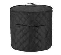 Housse de protection matelassée en nylon pour autocuiseur avec poignée et poches extérieures, pour poêle de 8 litres, noire, résistante à l'eau (30 x 33 cm)