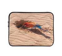 Housse de protection matelassée pour ordinateur portable 15-16" Motif oiseau du désert Beige sable
