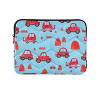 Housse de protection matelassée pour ordinateur portable de 13 à 16", motif voitures rouges, bleu, taille M