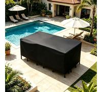 Housse de Protection Meubles Jardin Rectangulaire, 160x150x70cm Oxford, Imperméable Coupe-Vent Anti-UV, Résistante Aux Déchirures, Table Chaise Terrasse, Cordon Réglable, Tailles Personnalisées