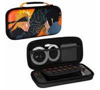 Housse de protection - Nintendo Switch 2 - Konix - Naruto Shippuden - Rangement accessoires - Naruto et Sasuke - Noir et orange