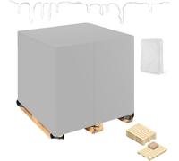 Housse de Protection Palette,420D oxford Bâche pour Palette de Stockage,Imperméables Couverture de Palettes de Pellets avec Fermeture Éclair＆Cordon de Serrage(Size:122*153*122cm,Color:Gris)