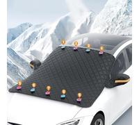 Housse de Protection Pare-Brise Magnétique pour Audi A6 Wagon C7 2011-2018, 9 Aimants Couverture Hiver Anti-Gel avec 2 Couvertures Rétroviseurs,Black-110 * 145cm