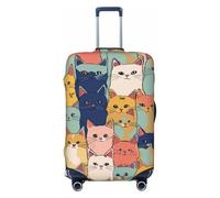 Housse de protection personnalisée pour valise, motif chats mignons dans une variété de couleurs, pour voyage et affaires, Noir , S