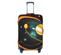 Housse de protection personnalisée pour valise, motif Jupiter Saturne, élastique et lavable, noir, Large