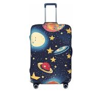 Housse de protection personnalisée pour valise, motif univers ciel étoilé, élastique, lavable, noir, Small