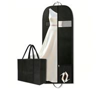 Housse de protection pliable pour robe de mariée - 152 x 60 cm - Pour les voyageurs d'affaires - Housse de protection portable pour costumes, fenêtre de visualisation et fermeture éclair pour ranger