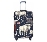 Housse de protection pour bagage de 45,7 à 53,3 cm Motif vache aquarelle avec drapeau américain, multicolore, XL(29"-32" Suitcase)