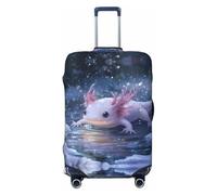 Housse de protection pour bagages de voyage Axolotl d'hiver dans un étang gelé - Élasticité - 45,7 à 81,3 cm, Noir/blanc, X-Large