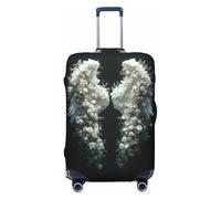 Housse de protection pour bagages de voyage motif floral angélique blanc - 45,7 à 81,3 cm, Noir/blanc, X-Large
