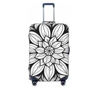 Housse de protection pour bagages de voyage Motif mandala floral 45,7 à 81,3 cm, Noir/blanc, Medium