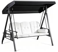 Housse de Protection pour Balancelle de Jardin, Toile de Rechange pour BalançOire, Housses pour Mobilier de Jardin(Black)