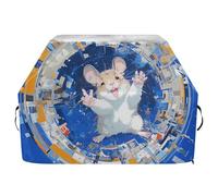 Housse de protection pour barbecue à gaz avec cordon de serrage réglable pour protéger de la poussière et du vent - 165 cm - Bleu - Hamster astronaute