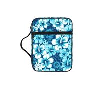 Housse de protection pour Bible avec imprimé floral bleu pour femmes et filles, avec poignée pour Bible de taille standard