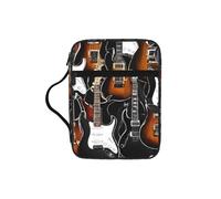 Housse de protection pour bible avec imprimé guitare acoustique et couleur pour femmes et filles, avec poignée pour bible de taille standard