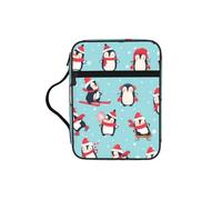 Housse de protection pour Bible avec imprimé pingouins de Noël d'hiver pour femmes et filles, avec poignée pour Bible de taille standard