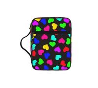 Housse de protection pour Bible avec motif cœurs arc-en-ciel pour femmes et filles, avec poignée pour Bible de taille standard