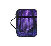 Housse de protection pour bible avec poignée pour femme et fille - Motif forêt violette