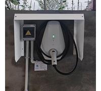 Housse de Protection pour Borne de Recharge Extérieure,Toit de Protection Résistant Aux Intempéries pour Borne de Recharge,auvent Mural pour Équipement Électrique (White, 55 * 40 * 30cm)