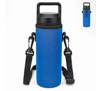 Housse de Protection pour Bouteille d'eau Linkidea avec Crochet, Compatible avec Les Bouteilles Yeti Rambler 510 ML, Hydro Flask à Large goulot 510 ml/590 ML (Bleu)