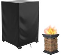Housse de Protection pour Brasero Exterieur Housse de brasero carrée imperméable, résistante au Vent, à la décoloration et poussière, for Foyer extérieur gaz, Haute durabilité(55x55x90cm)