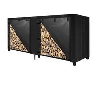 Housse de Protection pour Brasero,Housse Barbecue Housse de Protection for bûches d'extérieur, Robuste et imperméable, Rabat Avant ouvrable, Noire, 1,2 m, 600D, 122 x 61 104 cm(8ft)