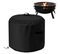 Housse de protection pour brasero rond, imperméable, coupe-vent, résistante aux intempéries pour feu de camp, cuisine, grill, barbecue