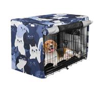 Housse de protection pour cage de chien - Chiot - Chat exotique - Bleu marine et blanc