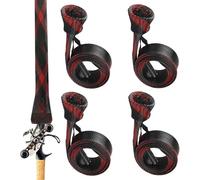 Housse de protection pour canne à canne, en filet de protection, élastique robuste pour rangement, outils pour voyage, plage, lac, garage, quai, rivière, kayak, bateau, pont de surf et rivage, Rouge