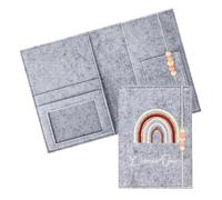 Housse de protection pour carnet de maternité, carnet de maternité, carnet de maternité, en feutre, avec compartiments, pochette journal de grossesse, pour ranger des échographies, un carnet de