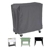 Housse de Protection pour Chariot à Roulettes Glacière, Imperméable Anti-UV Anti-poussière Coupe-Vent Housse pour Chariot de Service Boisson Frigorifique, Couverture de Glacière de Fête Roulante