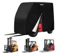 Housse de protection pour chariot élévateur - Protection résistante aux intempéries avec porte zippée - Pour cabine de chariot élévateur - Pour construction, garage, bâtiment, entrepôt, rampe de
