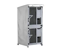 Housse de protection pour chatons - Robuste avec fermeture éclair latérale - Housse de protection pour abri de chats errants - Pour balcon, jardin, terrasse, parc, zone résidentielle, garage, grange
