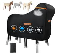 Housse de Protection pour Cheval en Bois,Bâche pour Cheval en Bois d'extérieur 420D,Imperméable Bâche de Protection Universelle avec Bande Imperméable,5 Boucles Inférieures et 5 Bandes Réfléchissantes