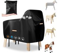 Housse De Protection Pour Cheval En Bois, Robuste, 420d, Imperméable Et Résistante Aux Uv, Avec Bandes Imperméables, 4 Bandes Réfléchissantes, 2 Boucles Coupe-Vent