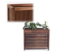 Housse de protection pour climatisation extérieure - Clôture en bois avec persiennes pour condensateurs, grilles de protection antivol, support de fleurs et rangement de plantes