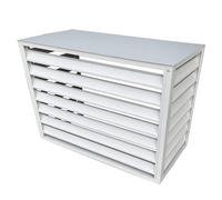Housse de protection pour climatiseur d'extérieur résistante aux intempéries - Protection en aluminium pour unités divisées et murales 100 x 50 x 70 cm / 39x20x28in, design blanc Sk toutes saisons.