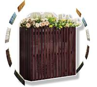 Housse de protection pour climatiseur extérieur, housse de pompe à chaleur en bois massif, protection de l'unité centrale, clôture d'intimité pour climatisation (marron - A, moyen) - Durable