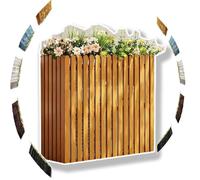 Housse de protection pour climatiseur extérieur, housse de pompe à chaleur en bois massif, protection de l'unité centrale, clôture d'intimité pour unités climatisées (jaune-A, moyen) - Résistante aux