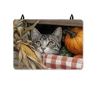 Housse de protection pour cuisinière électrique à chat - Automne rustique - Citrouille maïs - Orange - Surface en polyuréthane - 71,1 x 50,8 cm